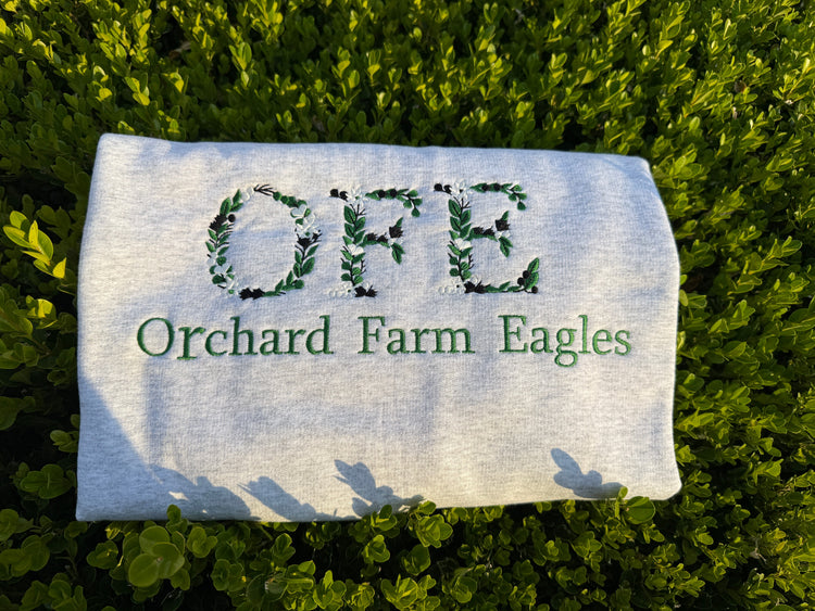 OFE Orchard Farm Eagles Embroidered Sweatshirt – Floral School Spirit Wear