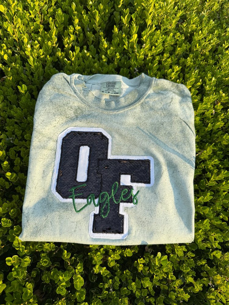 "OF" Sequin Varsity Letter Appliqué – Classic School Spirit Wear