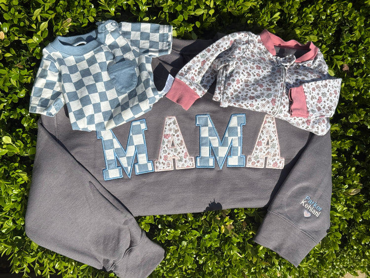 Baby Blanket Embroidered Crewneck - MAMA Keepsake Sweatshirt