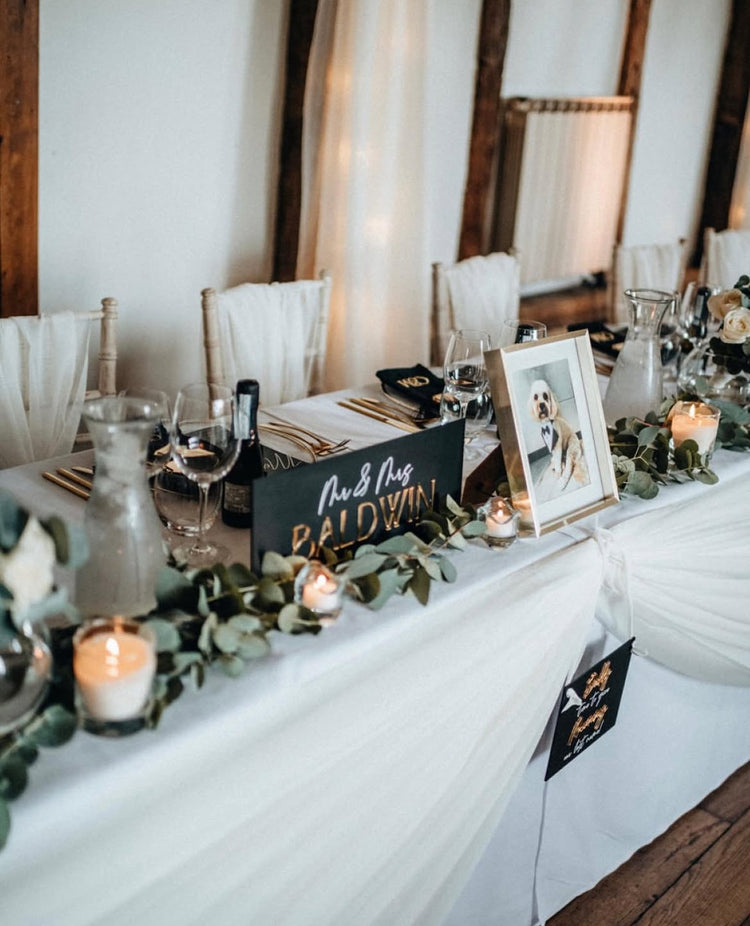 Mr. and Mrs. Acrylic Head Table Sign