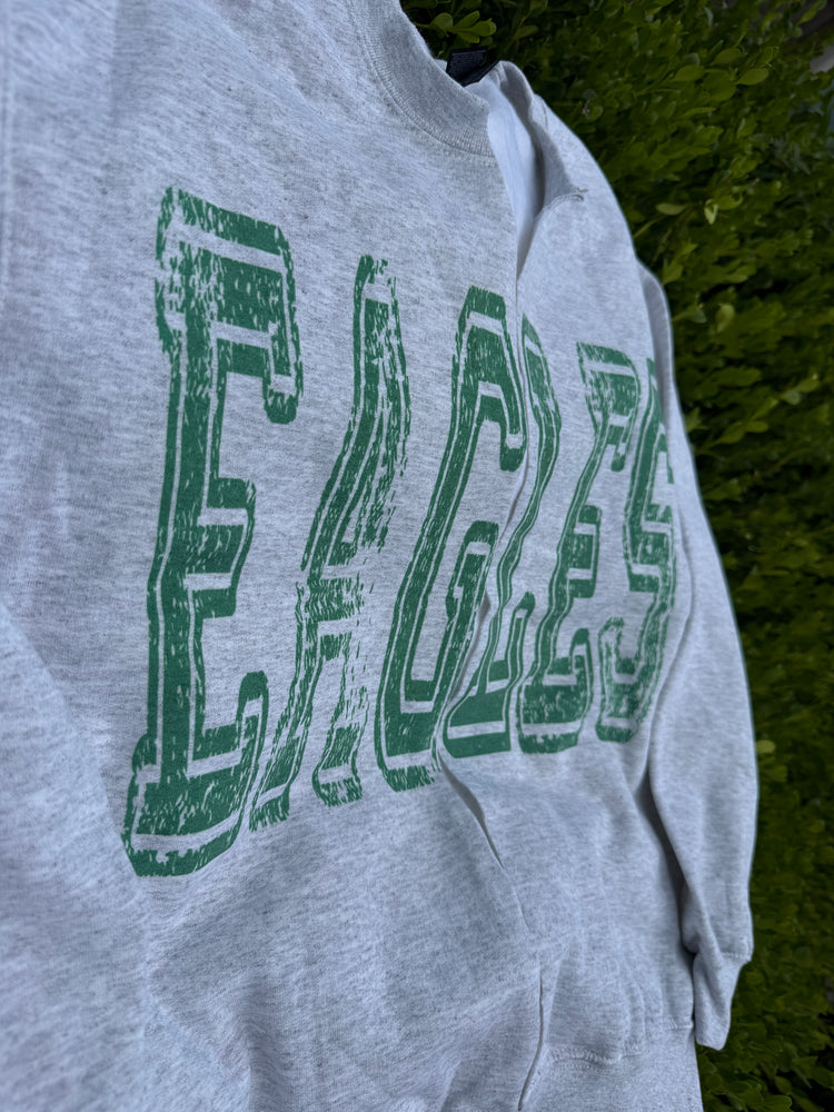 EAGLES Sweatshirt Cardigan: Split Crew, Raw Edge, Sport