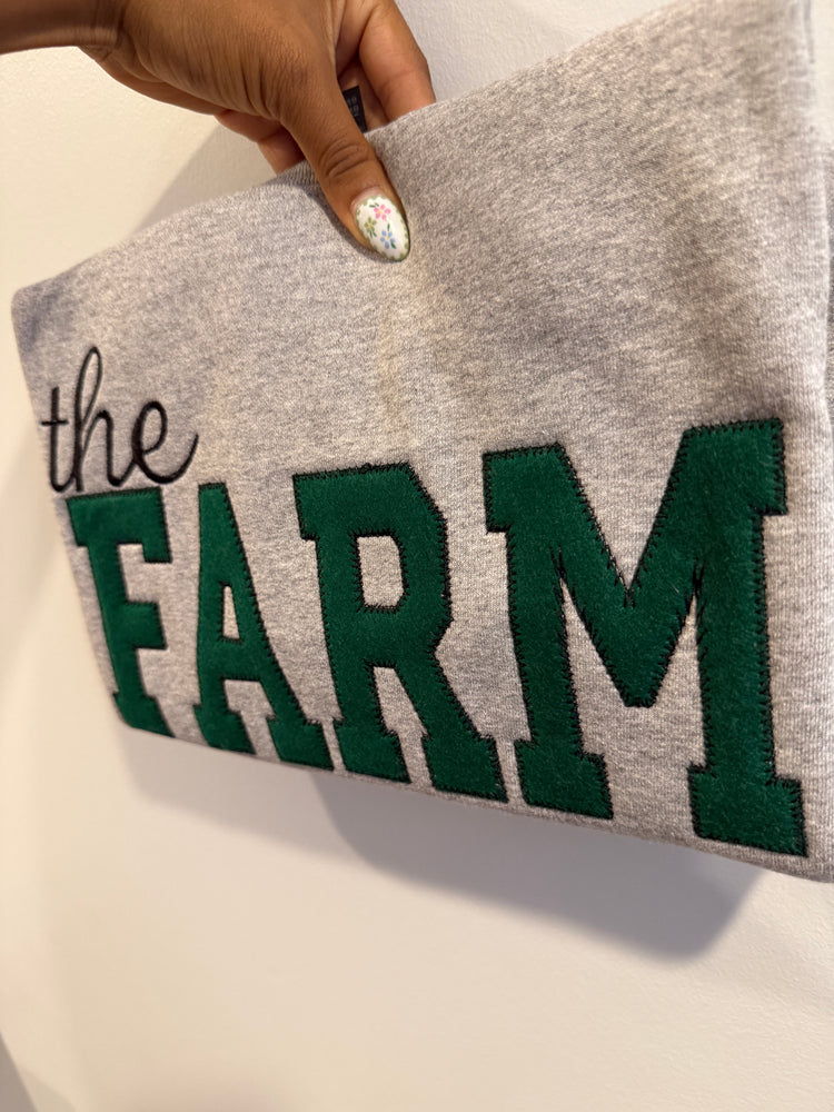 “The Farm” Eagles Felt Appliqué Sweatshirt – Classic School Spirit Wear