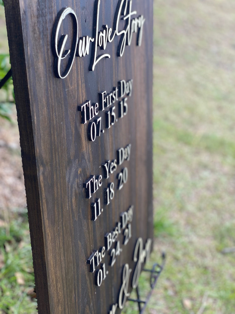 Our Love Story "yes day" Wooden sign