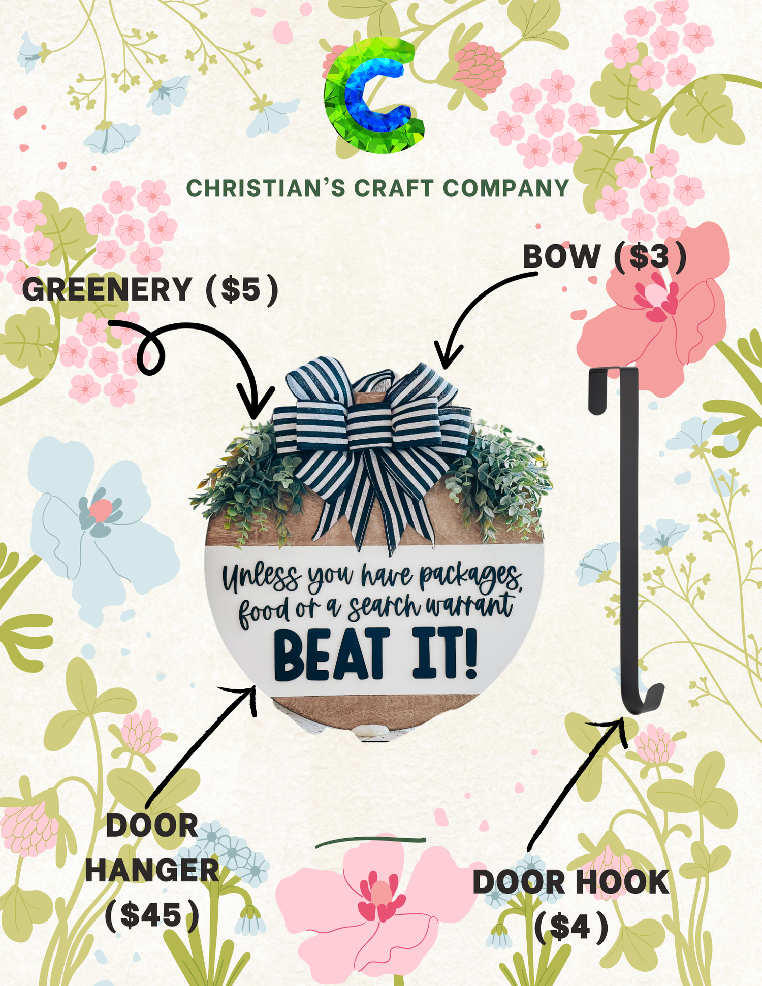 Sip & Paint Door Hanger Event Ticket