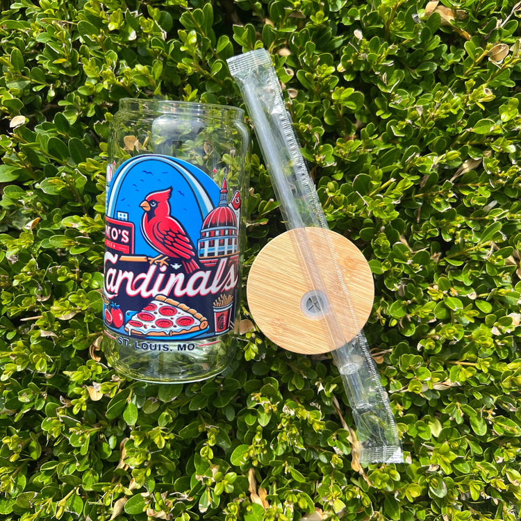 St. Louis Cardinals Libbey cup | Baseball themed glass tumbler| Cardinals fan gift| Baseball lover| 16 oz Glass tumbler| Baseball Mom UVDTF