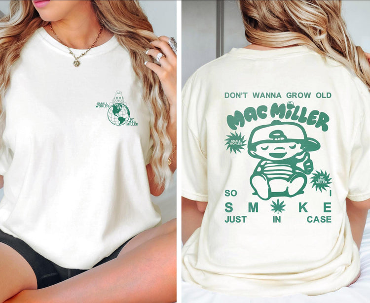 Mac Miller "Small Worlds" Comfort Colors Graphic T-Shirt| Retro Concert Tee Merch| Stoner Gift |Everyday Wear |Comfort Meets Iconic Style