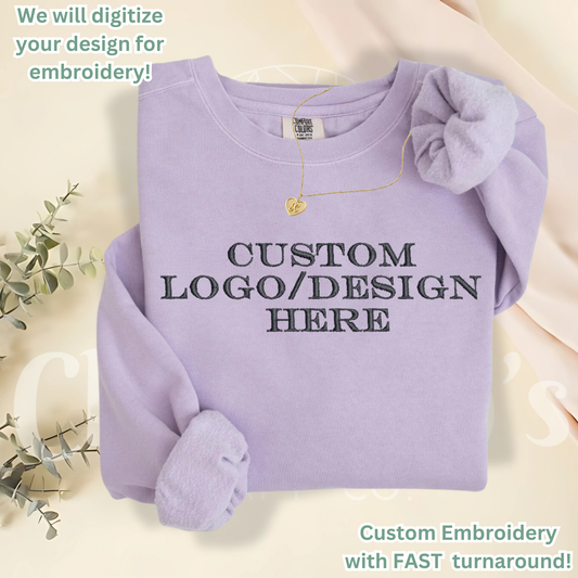 Custom Embroidered Gildan G180 & Comfort Color Sweatshirt