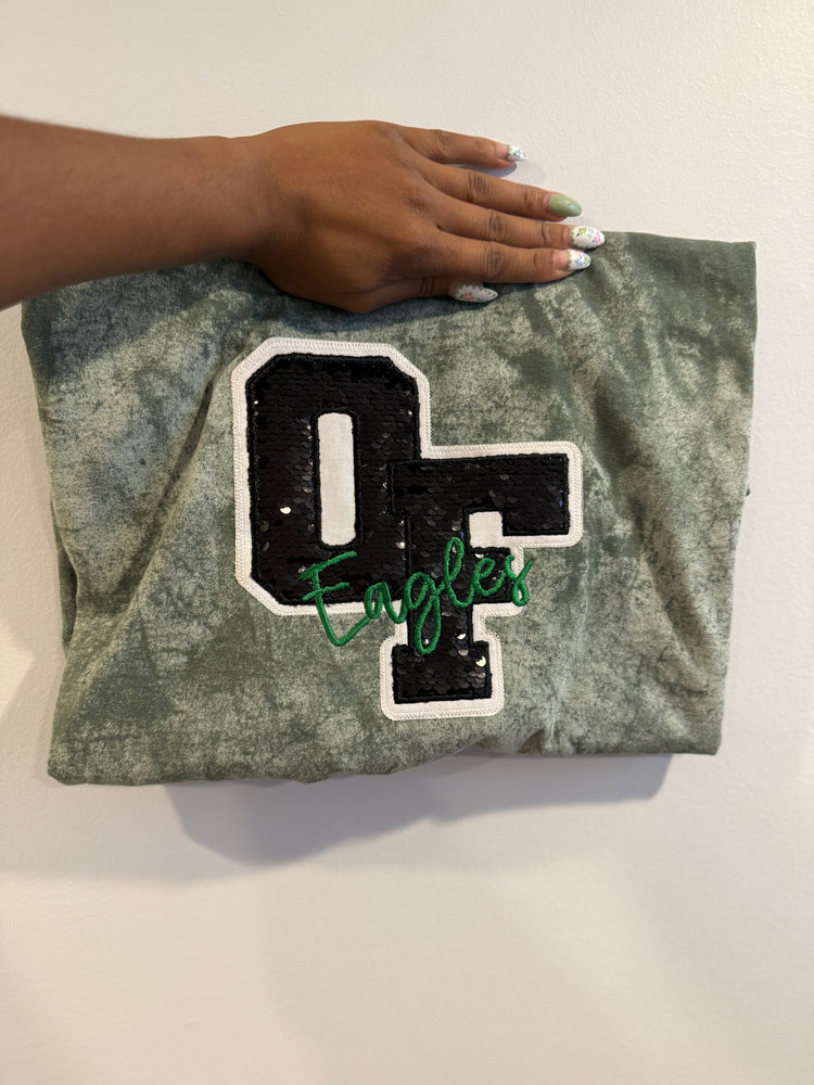 "OF" Sequin Varsity Letter Appliqué – Classic School Spirit Wear