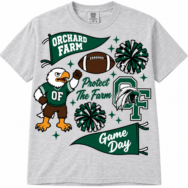Protect the Farm T-shirt with pennant flag and eagle