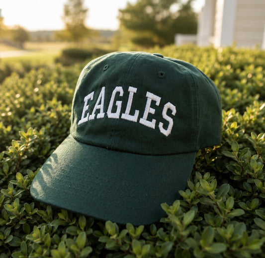 Varsity Eagles Hat | Dark Green Unstructured Embroidered Hat