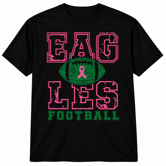 Eagles Football Pink Ribbon Tee - black