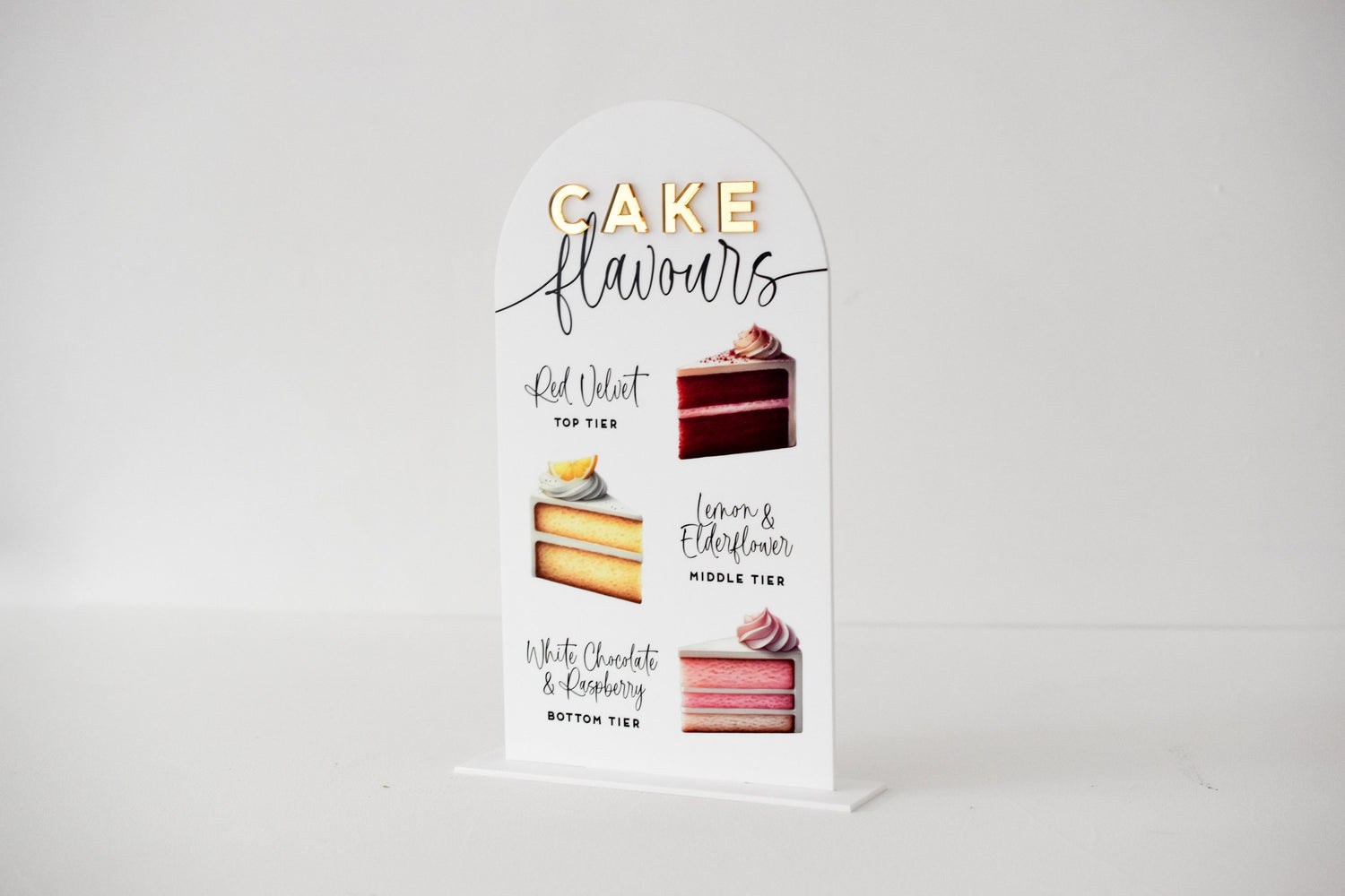 Cake Flavors Acrylic Sign