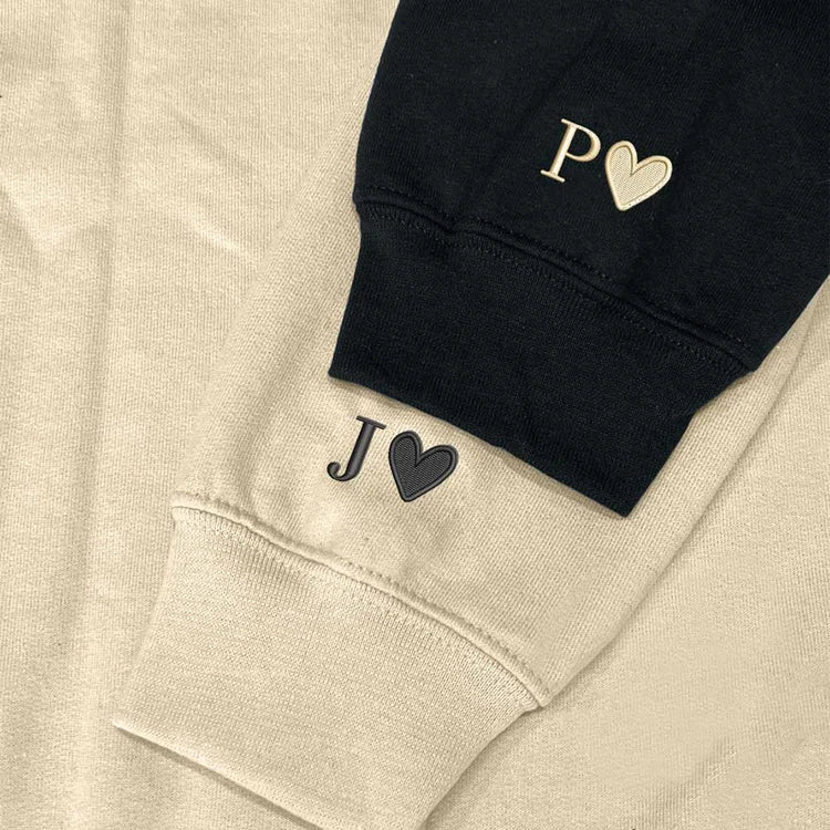 Custom Date Embroidered Hoodie | Roman Numerals Couples Embroidered Sweatshirt