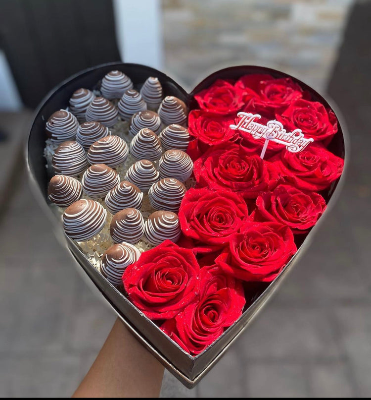 The Heart Box (chocolate covered strawberries)