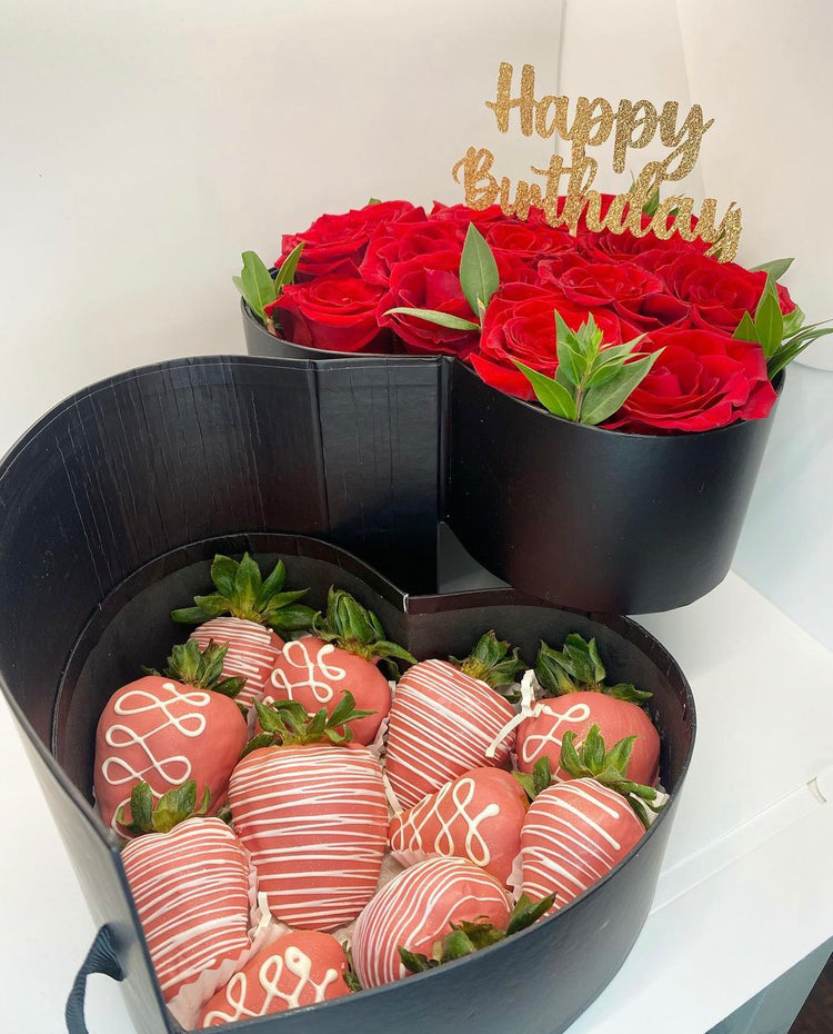 The Heart Box (chocolate covered strawberries)