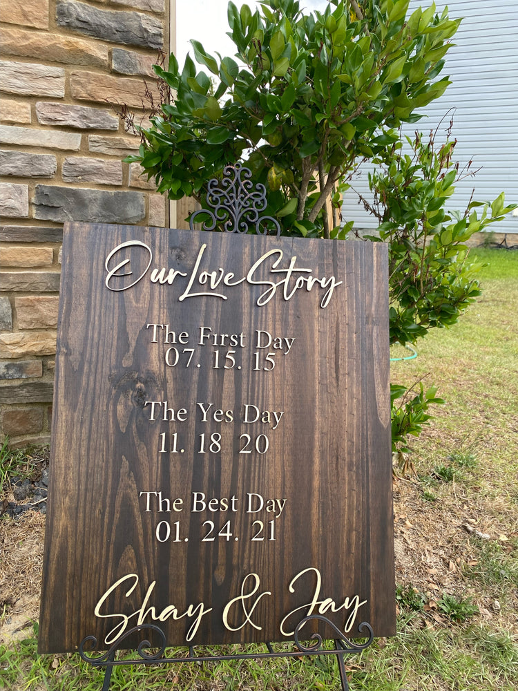 Our Love Story  "yes day" Wooden sign